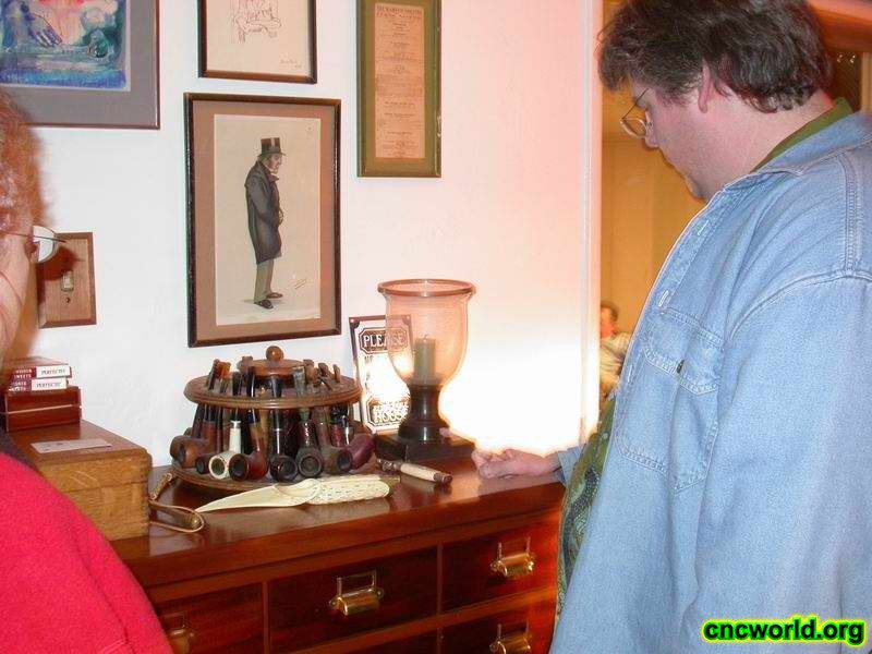 Joe Kucan's pipe collection.
Joe Kucan's pipe collection. Notice the Chrysknife -- from the planet Dune.
