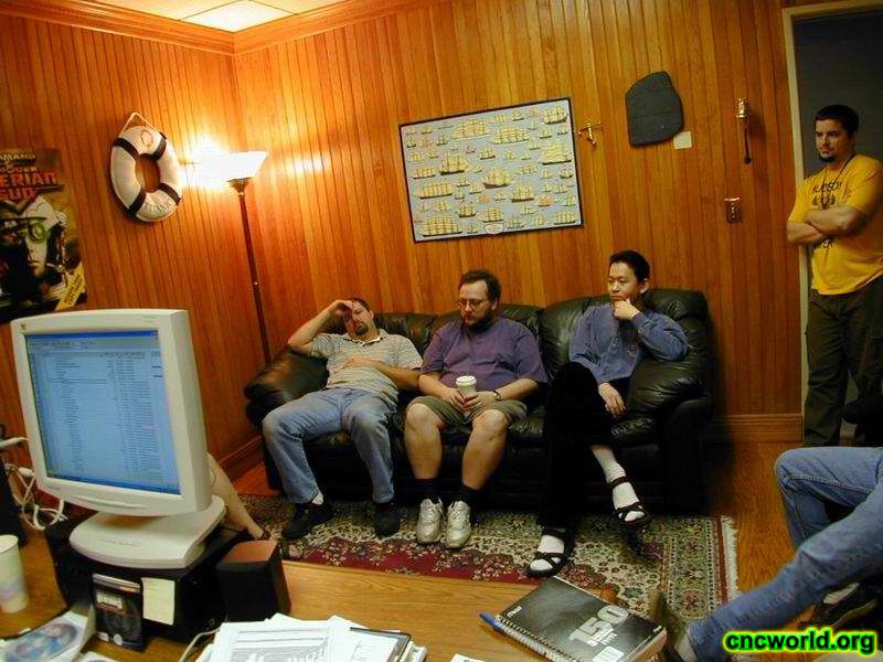 News spreads of the Westwood consolidation
Another meeting to discuss the situation (they weren't too happy as you can tell from the looks). Sitting on couch is Greg Hjelstrom, Steve Tall, and Daniel Teh.
