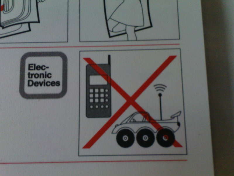 We were saddened that no remote control cars were allowed on the plane
