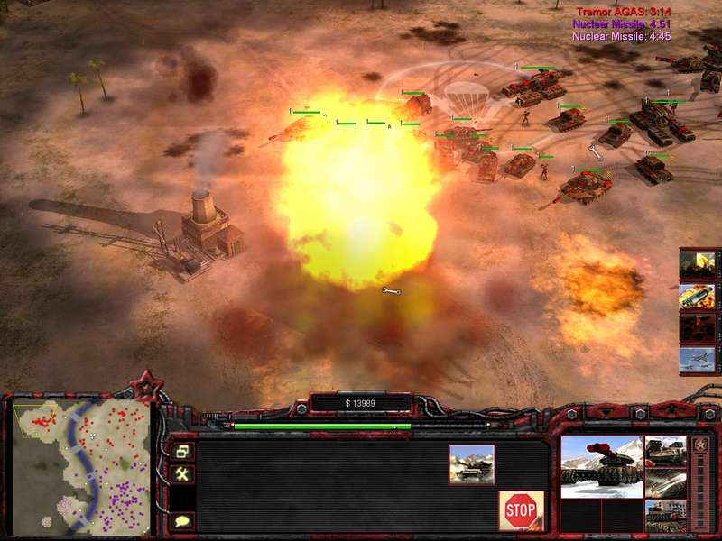 Russian Armor Spearhead
Russian Sentinel and Golem tanks spearheading an assault on a Chinese base destroying a Nuke Silo in the process.

supjay@gmail.com
Keywords: ROTR Sentinel Golem Nuke