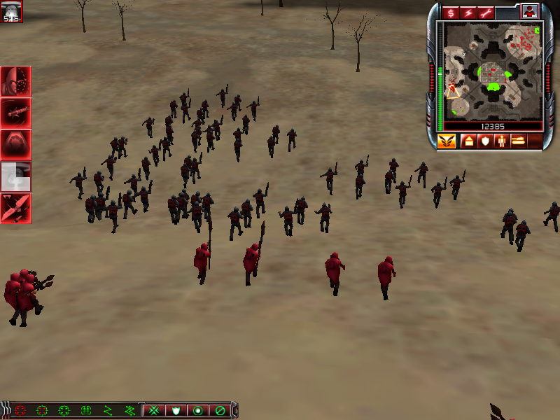 ATTACK!
I bought just some Militants, and here's the result. They're attacking GDI Power Plant.
